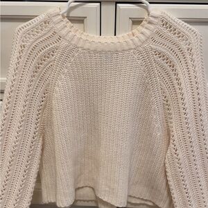 American Eagle Outfitters Cream Crew Neck Sweater